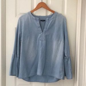 J. Crew Chambray Blouse - Large